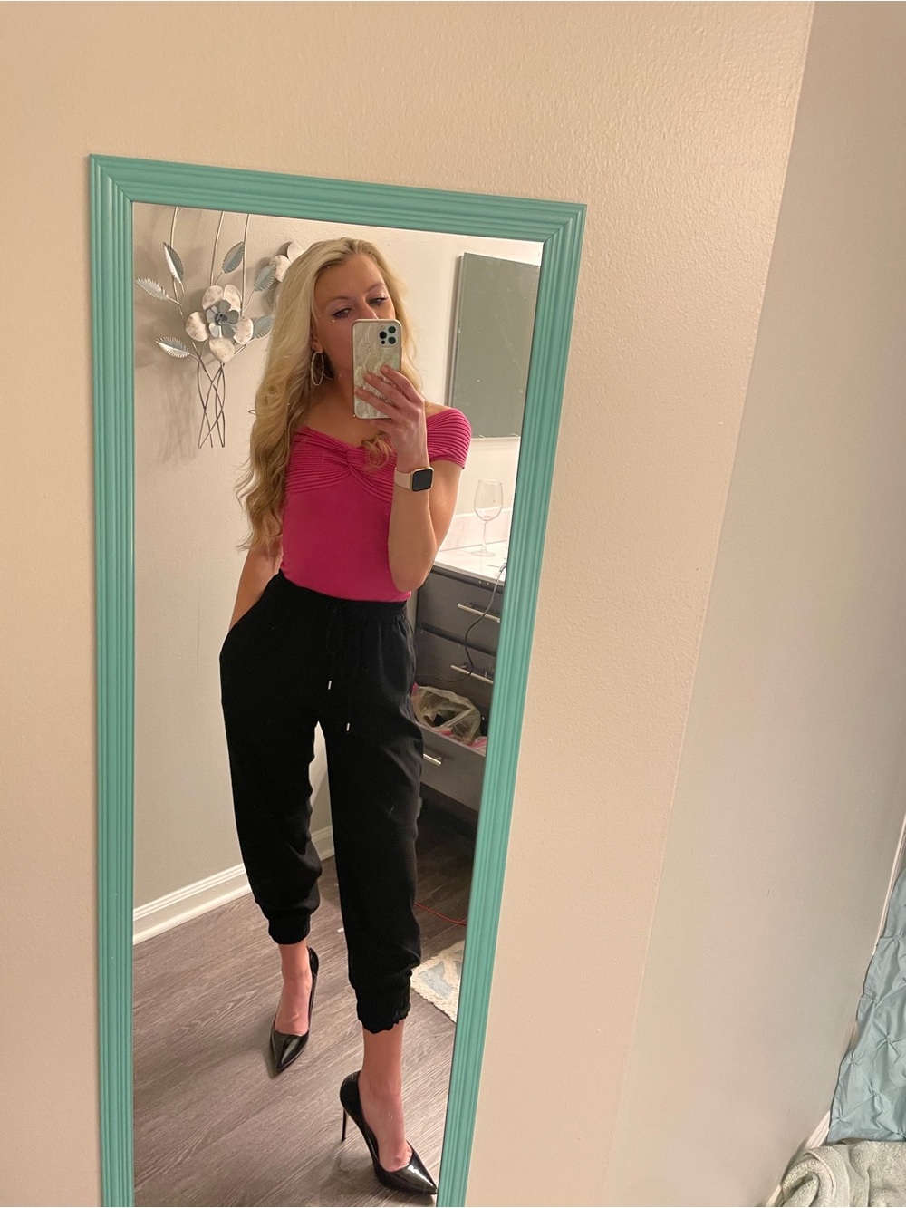 Express Black Drawstring Joggers with High Waist